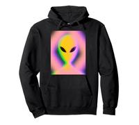 Retro Alien Aura Psychedelic Rainbow Aesthetic Cryptozoology Felpa con Cappuccio