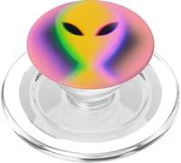 Retro Alien Aura Psychedelic Rainbow Aesthetic Cryptozoology PopSockets PopGrip per MagSafe