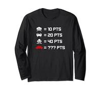 Retro Alien Invaders from Space - Maglietta per videogiochi anni '80 a 8 bit Maglia a Manica