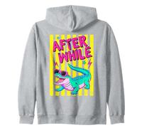 Retro Alligator Occhiali da Sole Dopo Mentre Felpa con Cappuccio
