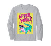 Retro Alligator Occhiali da Sole Dopo Mentre Maglia a Manica