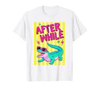 Retro Alligator Occhiali da Sole Dopo Mentre Maglietta