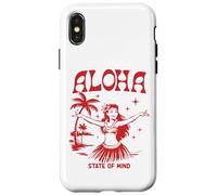 Retro Aloha Hula Girl Vintage Hawaiian Island State of Mind Custodia per iPhone X/XS