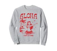Retro Aloha Hula Girl Vintage Hawaiian Island State of Mind Felpa