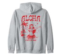 Retro Aloha Hula Girl Vintage Hawaiian Island State of Mind Felpa con Cappuccio