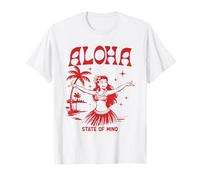Retro Aloha Hula Girl Vintage Hawaiian Island State of Mind Maglietta