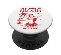 Retro Aloha Hula Girl Vintage Hawaiian Island State of Mind PopSockets PopGrip Adesivo