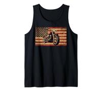 Retro American Flag Motor Bike Adventure Motorcycle Canotta