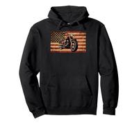Retro American Flag Motor Bike Adventure Motorcycle Felpa con Cappuccio