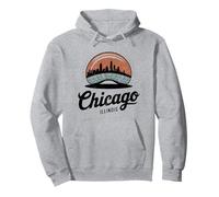 Retro Anni '70 Chicago Illinois Downtow The Bean Felpa con Cappuccio