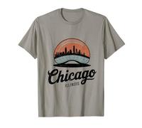 Retro Anni '70 Chicago Illinois Downtow The Bean Maglietta