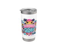 Retro anni '80 '90 Nostalgia Summer Vibes Beach Boombox Vacation Bicchiere termico in acciaio inox doppia parete