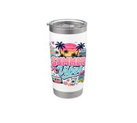 Retro anni '80 '90 Nostalgia Summer Vibes Beach Boombox Vacation Bicchiere termico in acciaio inox doppia parete