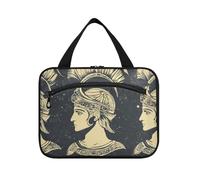Retro Antico Egitto Ritratto Modello appeso borsa da toilette per gli uomini che viaggiano con gancio, borsa di trucco di moda di design per auto per le donne must have viaggio bolsas de maquillaje