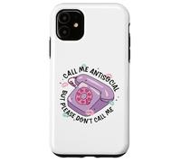 Retro Antisociale Telefono Divertente Carino Pastello Estetico Umorismo Custodia per iPhone 11
