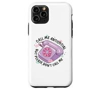 Retro Antisociale Telefono Divertente Carino Pastello Estetico Umorismo Custodia per iPhone 11 Pro