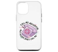 Retro Antisociale Telefono Divertente Carino Pastello Estetico Umorismo Custodia per iPhone 12/12 Pro