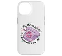 Retro Antisociale Telefono Divertente Carino Pastello Estetico Umorismo Custodia per iPhone 14