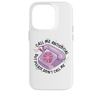 Retro Antisociale Telefono Divertente Carino Pastello Estetico Umorismo Custodia per iPhone 14 Pro