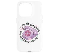 Retro Antisociale Telefono Divertente Carino Pastello Estetico Umorismo Custodia per iPhone 15 Pro