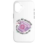 Retro Antisociale Telefono Divertente Carino Pastello Estetico Umorismo Custodia per iPhone 16