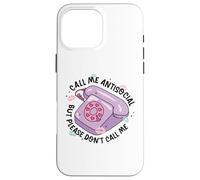 Retro Antisociale Telefono Divertente Carino Pastello Estetico Umorismo Custodia per iPhone 16 Pro Max