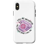 Retro Antisociale Telefono Divertente Carino Pastello Estetico Umorismo Custodia per iPhone X/XS