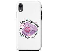 Retro Antisociale Telefono Divertente Carino Pastello Estetico Umorismo Custodia per iPhone XR