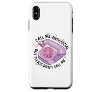 Retro Antisociale Telefono Divertente Carino Pastello Estetico Umorismo Custodia per iPhone XS Max