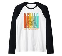 Retro Apollo 1969 Modulo Lunare Apollo 11 Sbarco sulla Luna Maglia con Maniche Raglan