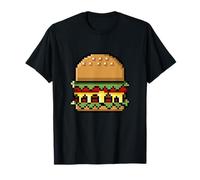 Retro Arcade Game 8-Bit Burger Video Gamer Regalo Maglietta