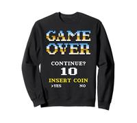Retro Arcade Game Over Continua Inserisci Coin 10 Felpa