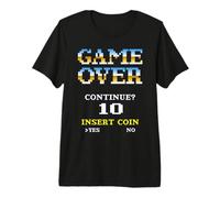 Retro Arcade Game Over Continua Inserisci Coin 10 Maglietta Premium