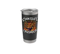 Retro Arcade Gamer Coinslot Crusader Bicchiere termico in acciaio inox doppia parete