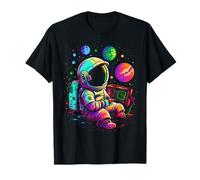 Retro Arcade Pianeti Universo Gioco Astronauta Maglietta