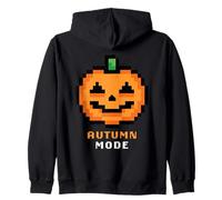 Retro Arcade Pixelated Game Pumpkin - Autumn Mode Felpa con Cappuccio