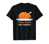 Retro Arcade Pixelated Game Thanksgiving - Final Boss Turkey Maglietta