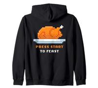 Retro Arcade Pixelated Game Turkey - Press Start to Feast Felpa con Cappuccio