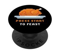 Retro Arcade Pixelated Game Turkey - Press Start to Feast PopSockets PopGrip Adesivo