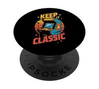 Retro Arcade Vibes - Keep It Classic 80s Gamer Style PopSockets PopGrip Adesivo