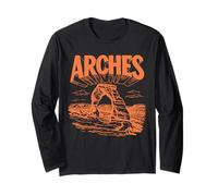 Retro Arches National Park Vintage Style Delicate Arch Maglia a Manica