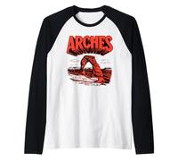 Retro Arches National Park Vintage Style Delicate Arch Maglia con Maniche Raglan