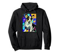Retro Astratto Heeler Corgi Mix Dog Pop-Art Design Felpa con Cappuccio