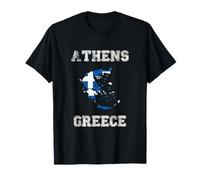 Retro Atene Grecia Distressed Grecia Bandiera Maglietta