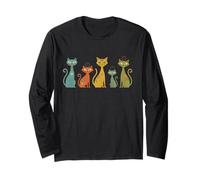 Retro Atomic Age Cats Mid-Century Modern Maglia a Manica