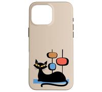 Retro Atomic Age Mid-Century Cat Vintage Space Modern Design Custodia per iPhone 16 Pro Max