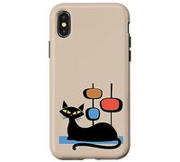Retro Atomic Age Mid-Century Cat Vintage Space Modern Design Custodia per iPhone X/XS