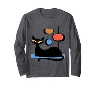 Retro Atomic Age Mid-Century Cat Vintage Space Modern Design Maglia a Manica