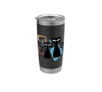 Retro Atomic Age Mid-Century Twin Cat Vintage Modern Design Bicchiere termico in acciaio inox doppia parete