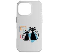Retro Atomic Age Mid-Century Twin Cat Vintage Modern Design Custodia per iPhone 16 Pro